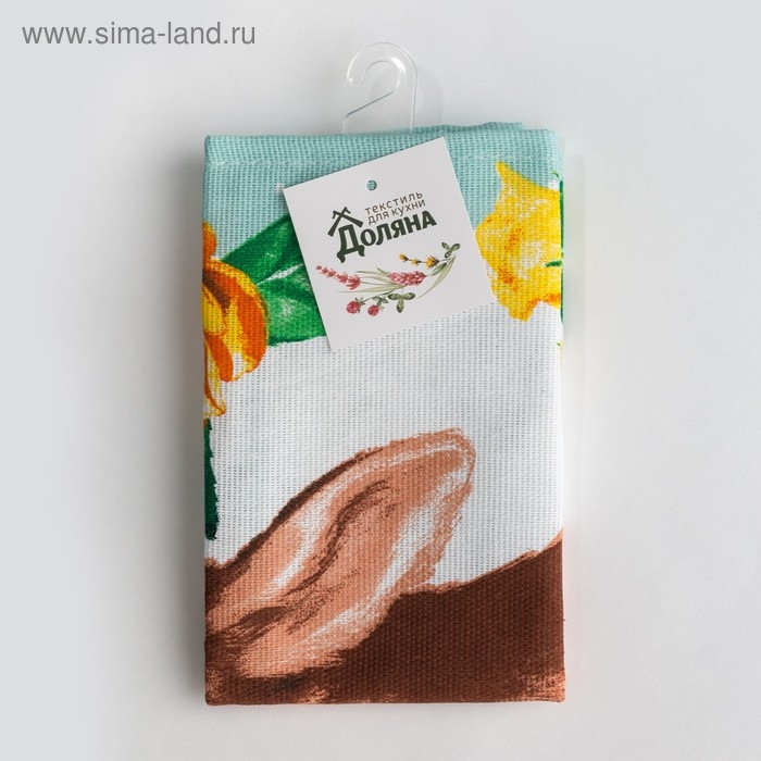 Полотенце пасхальное Доляна &laquo;С праздником&raquo; 35х60 см, 100% хл, 160г/м2