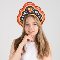 Карнавальный кокошник &laquo;Русская красавица&raquo; из фетра, с нанесением