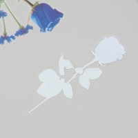 Наклейки пластик "Цветы и цитаты. Голубые" набор 12 шт 8,5х21,5х0,2 см