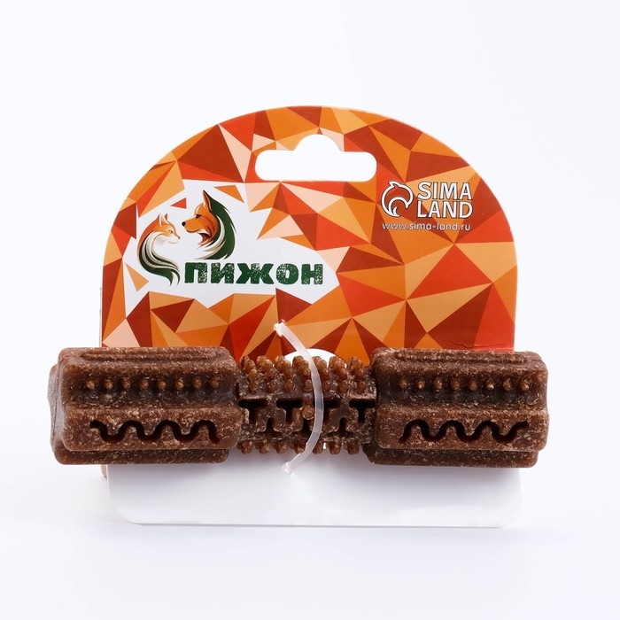 Игрушка для лакомств и сухого корма Игрушка для лакомств и сухого корма "Конструктор", TPR+Бамбук, массажная, 14 х 3,5 см