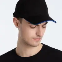 Бейсболка Buffalo, черная с ярко-синим Бейсболка Buffalo, черная с ярко-синим