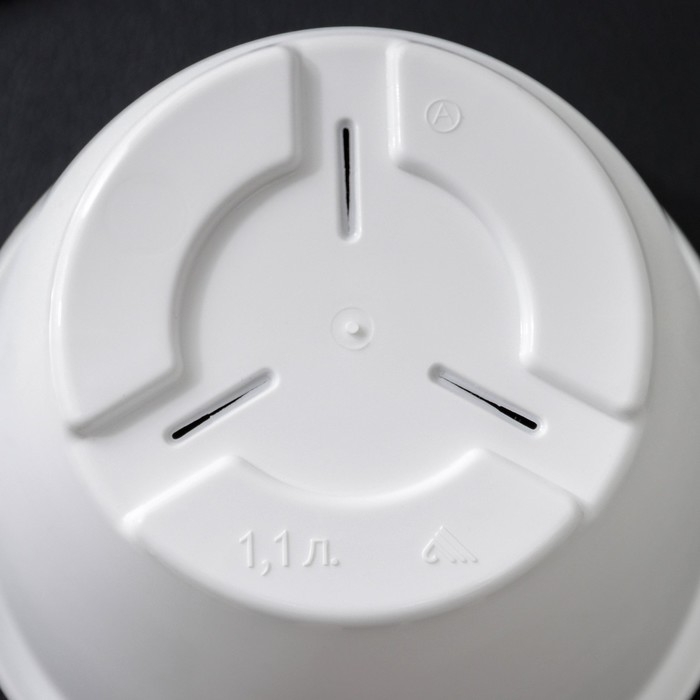 Горшок для цветов с поддоном &laquo;Афина&raquo;, 1,1 л, пластиковый, цвет белый