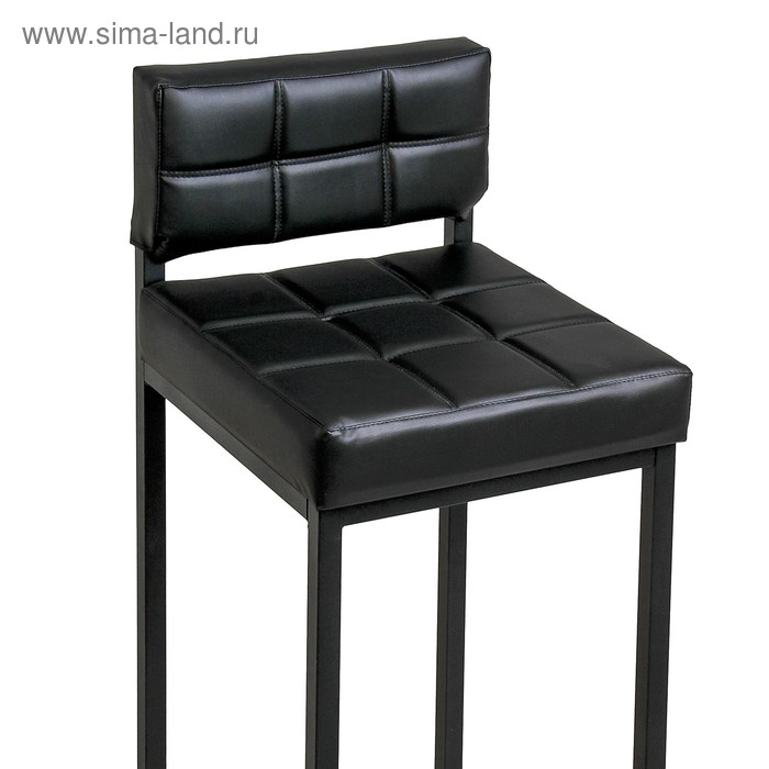 Стул барный ЛОФТ-1 со спинкой, Черный/Черный