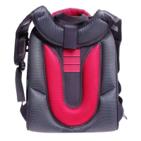 Рюкзак каркасный школьный 38 х 30 х 16 см, эргономичная спинка, Stavia "Кот + горох", серый