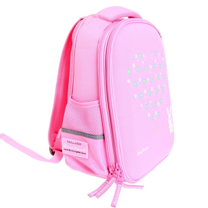 Рюкзак каркасный 38 х 30 х 20 см, + пенал, Bruno Visconti Рюкзак каркасный 38 х 30 х 20 см, + пенал, Bruno Visconti "Зефирный зайка"