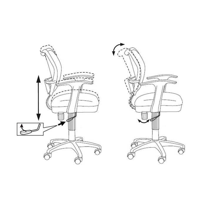 Кресло Бюрократ, с подлокотникам, салатовый, спинка сетка, белый пластик, CH-W797/SD/TW-18