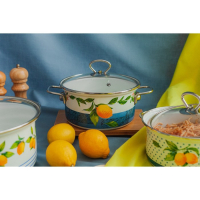 Набор кастрюль Доляна &laquo;Лимоны&raquo;, 3 предмета: 1,9 л, 2,5 л, 3,7 л, стеклянные крышки, индукция