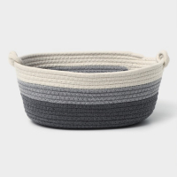 Корзина для хранения плетёная ручной работы LaDо́m &laquo;Вега&raquo;, хлопок, 32&times;21&times;12 см, цвет серый