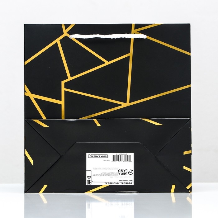 Пакет подарочный «Золотые линии», с тиснением, 22,5 х 23 х 10 см Пакет подарочный «Золотые линии», с тиснением, 22,5 х 23 х 10 см