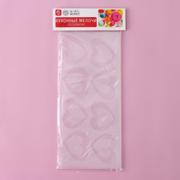 Форма для шоколада Доляна &laquo;Любовь&raquo;, силикон, 8 ячеек, 24&times;11&times;0,3 см, цвет прозрачный