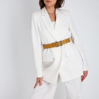 Ремень женский, ширина 4 см, люверсы, винт, пряжка металл, цвет горчичный Ремень женский, ширина 4 см, люверсы, винт, пряжка металл, цвет горчичный