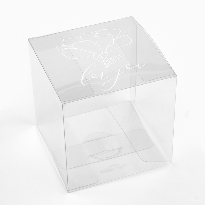 Коробка подарочная ПВХ, упаковка, &laquo;Расцветай&raquo;, 12 х 12 х 12 см