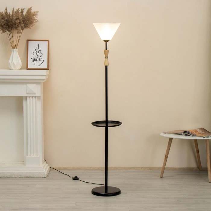 Торшер Торшер "Князь" со столиком 1х15Вт Е27 МОДЕЛЬ: BR 01042 черный/прозрачный