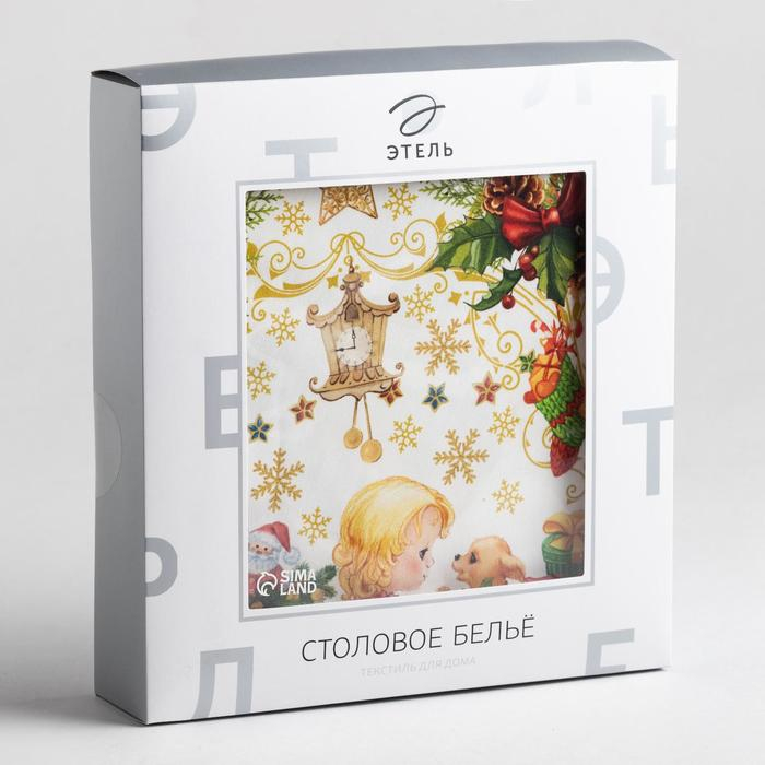 Скатерть новогодняя круглая Этель "Новогодние игрушки" d = 160 см, 100 % хлопок