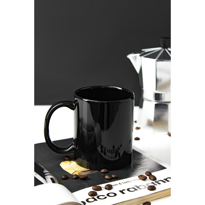 Кружка керамическая Доляна &laquo;Классика&raquo;, 390 мл, цвет чёрный