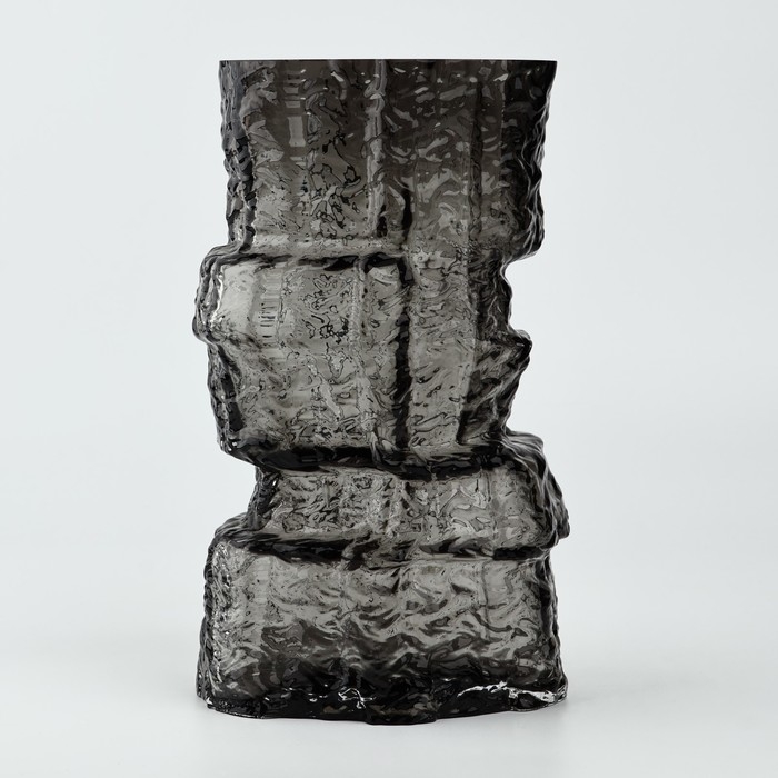 Ваза для цветов &laquo;Маунтин блэк&raquo; из черного стекла 25&times;15,5&times;15,5 см