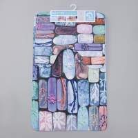 Набор ковриков для ванной и туалета Доляна &laquo;Кирпичики&raquo;, 2 шт: 40&times;50, 50&times;80 см