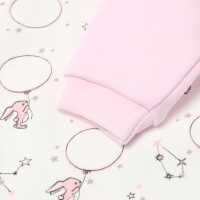 Боди с длинным рукавом, цвет розовый/зайцы, рост 80