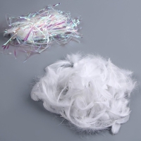 Набор для творчества и декора «Перья белые + наполнитель», цвет серебро Набор для творчества и декора «Перья белые + наполнитель», цвет серебро