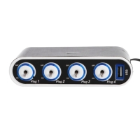 Разветвитель прикуривателя TORSO, 12-24 В, USB, провод 50 см, подсветка Разветвитель прикуривателя TORSO, 12-24 В, USB, провод 50 см, подсветка