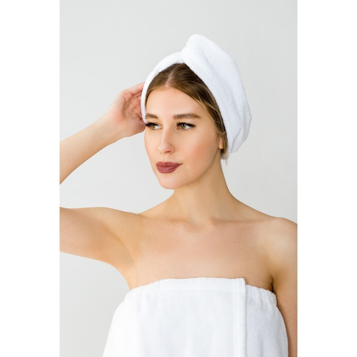 Набор для сауны Набор для сауны "Этель" парео (68х150 см) и чалма, цвет белый