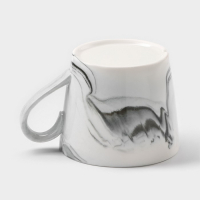 Набор кружек керамических на металлической подставке «Мрамор», 6 предметов: 390 мл, цвет серый Набор кружек керамических на металлической подставке «Мрамор», 6 предметов: 390 мл, цвет серый