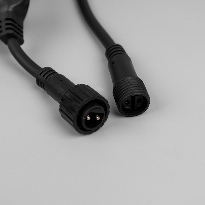 Гирлянда «Клип-лайт» 3 нити по 10 м, IP44, УМС, тёмная нить, 198 LED, свечение белое, 8 режимов, 24 В Гирлянда «Клип-лайт» 3 нити по 10 м, IP44, УМС, тёмная нить, 198 LED, свечение белое, 8 режимов, 24 В