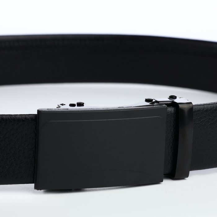 Ремень мужской, ширина 3,5 см, пряжка автомат, цвет чёрный