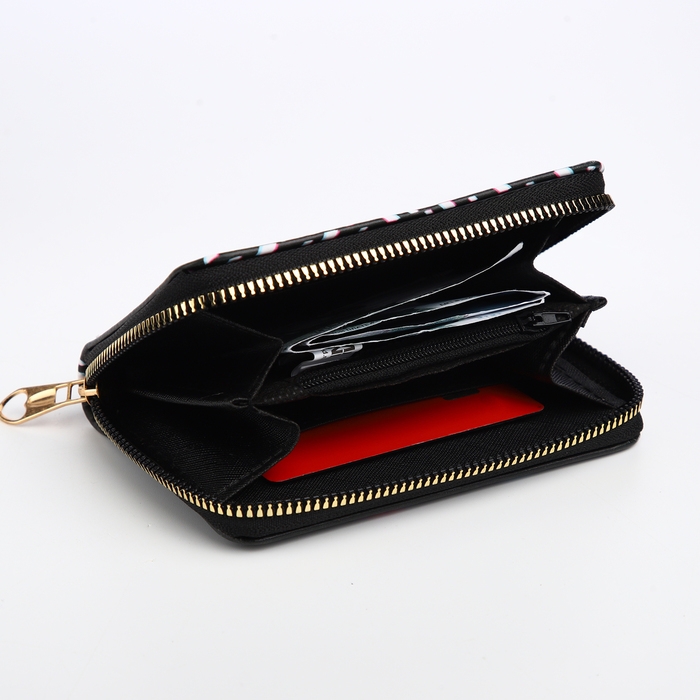 Кошелёк детский на молнии &laquo;Выбражулька&raquo;, цвет чёрный