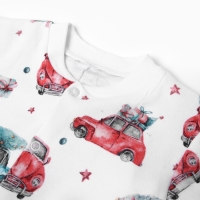 Кофточка детская MINAKU "New Year's cars", цвет белый, рост 56-62 см Кофточка детская MINAKU "New Year's cars", цвет белый, рост 56-62 см