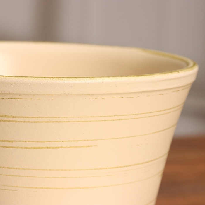 Горшок цветочный "Сиена" бежевый-золото 0,8 л