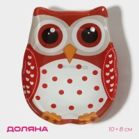 Соусник стеклянный Доляна &laquo;Совунья&raquo;, 45мл, 10&times;8&times;1,5 см, цвет красный