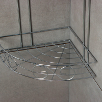 Полка угловая 2-х ярусная Доляна «Завитки», 20×20×33 см, цвет хромированный Полка угловая 2-х ярусная Доляна «Завитки», 20×20×33 см, цвет хромированный