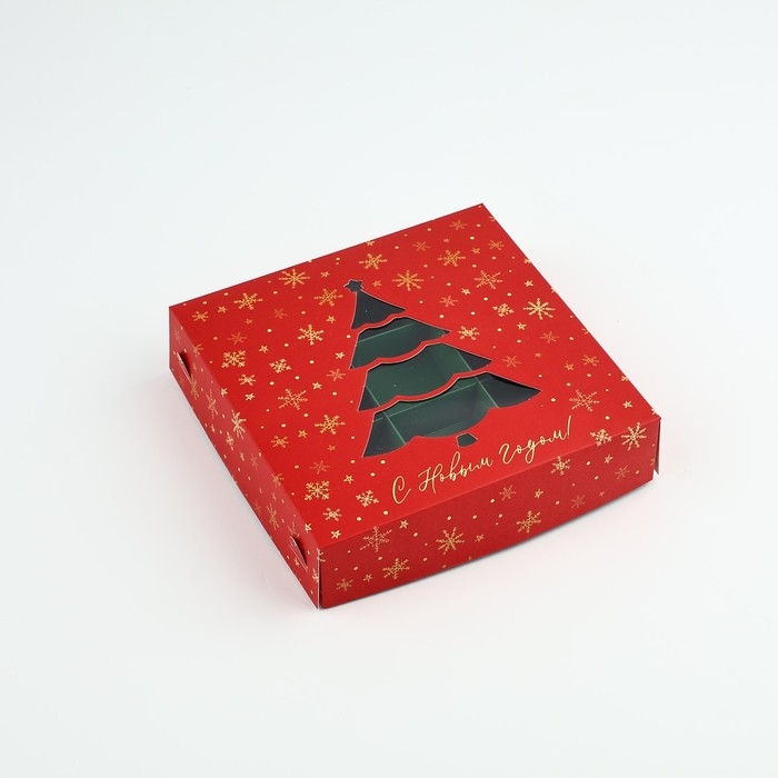 Коробка под 9 конфет «Новогодние огни», 14.7 х 14.7 х 3.5 см, Новый год Коробка под 9 конфет «Новогодние огни», 14.7 х 14.7 х 3.5 см, Новый год