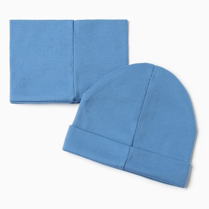 Шапочка детская Крошка я со снудом, р. 40, синий