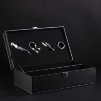 Набор для вина на 2 бутылки Доляна «Премьер», 4 предмета: штопор, пробка, воронка, кольцо Набор для вина на 2 бутылки Доляна «Премьер», 4 предмета: штопор, пробка, воронка, кольцо