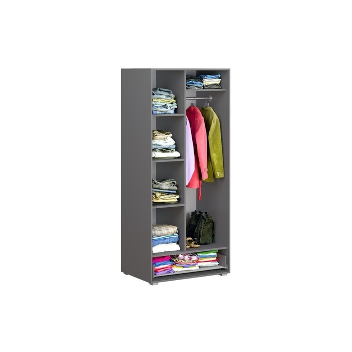 Шкаф 2х ств с ящиками Неаполь, 800х544х1844, Графит/Олива