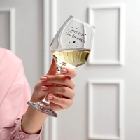 Бокал для вина «Мечты сбываются», тип нанесения рисунка: деколь Бокал для вина «Мечты сбываются», тип нанесения рисунка: деколь