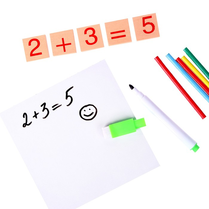 Набор для изучения счёта, палочки, плашки, досочка и маркер в наборе Набор для изучения счёта, палочки, плашки, досочка и маркер в наборе