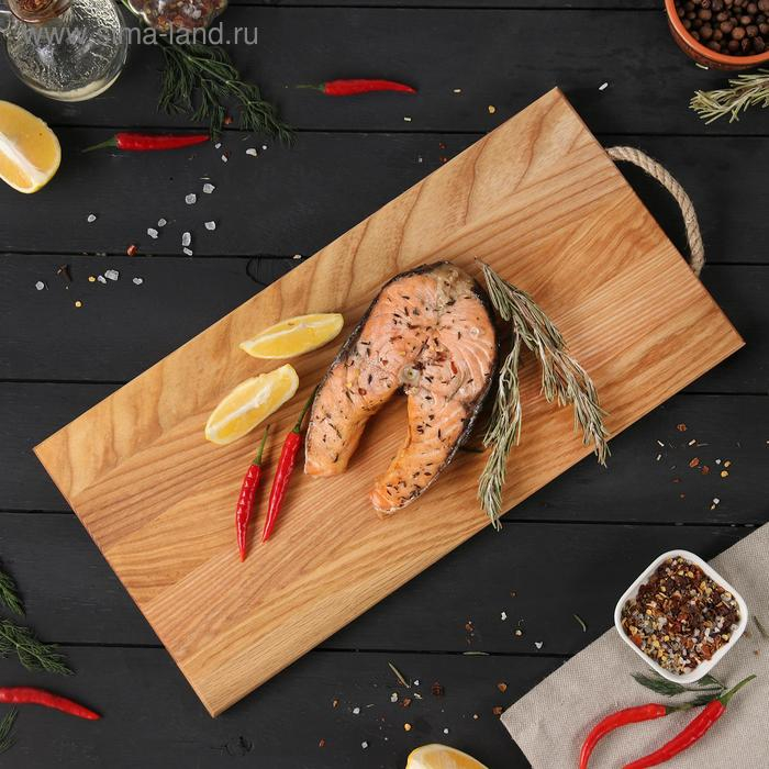 Доска разделочная с верёвочной ручкой Magistro , 40&times;24&times;1,2 см, дуб