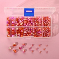 Ассорти пришивных бусин &laquo;Нежность&raquo;, d = 4 / 5 / 6 / 8 / 10 мм, цвет розовый спектр
