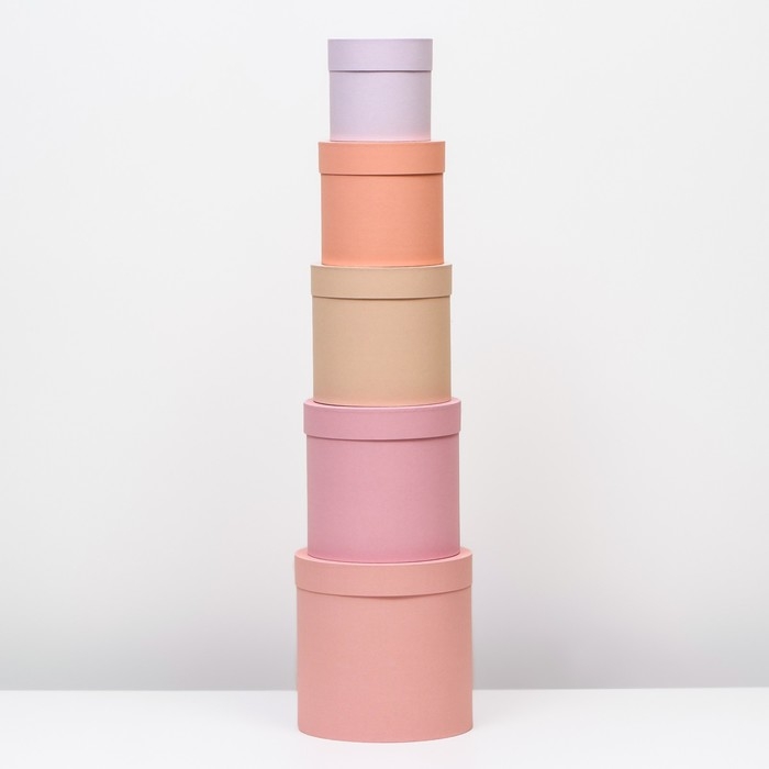 Набор круглых коробок 5 в 1 Набор круглых коробок 5 в 1 "Рассвет" 23 х 23 х 25 - 15 х 15 х 15 см