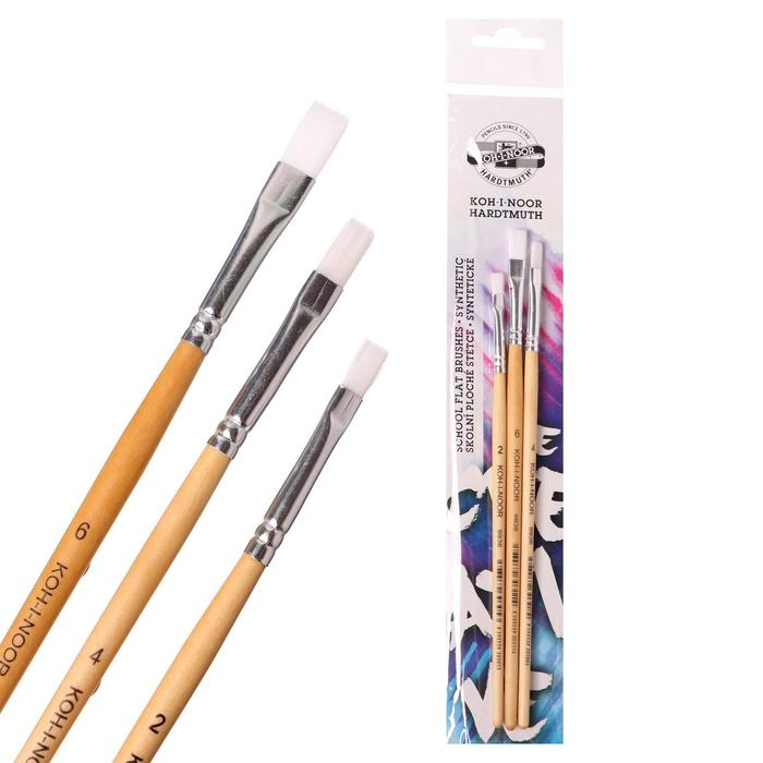 Набор кистей Синтетика 3 штуки Koh-I-Noor №2/4/6, плоские, блистер Набор кистей Синтетика 3 штуки Koh-I-Noor №2/4/6, плоские, блистер