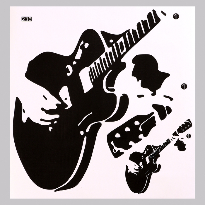 Наклейка 3Д интерьерная Гитарист 40*40см Наклейка 3Д интерьерная Гитарист 40*40см