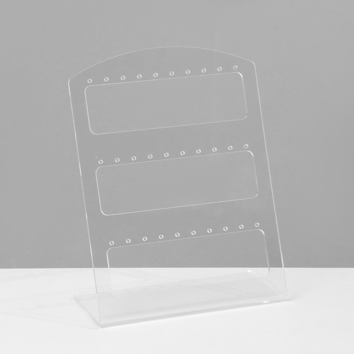 Подставка под серьги на 15 пар, 12,5&times;5,5&times;16,5 см, оргстекло 3 мм, В ЗАЩИТНОЙ ПЛЁНКЕ