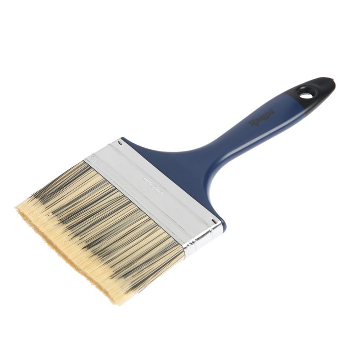 Кисть плоская ТУНДРА, искусственная щетина, пластиковая рукоятка, 4 Кисть плоская ТУНДРА, искусственная щетина, пластиковая рукоятка, 4", 100 мм