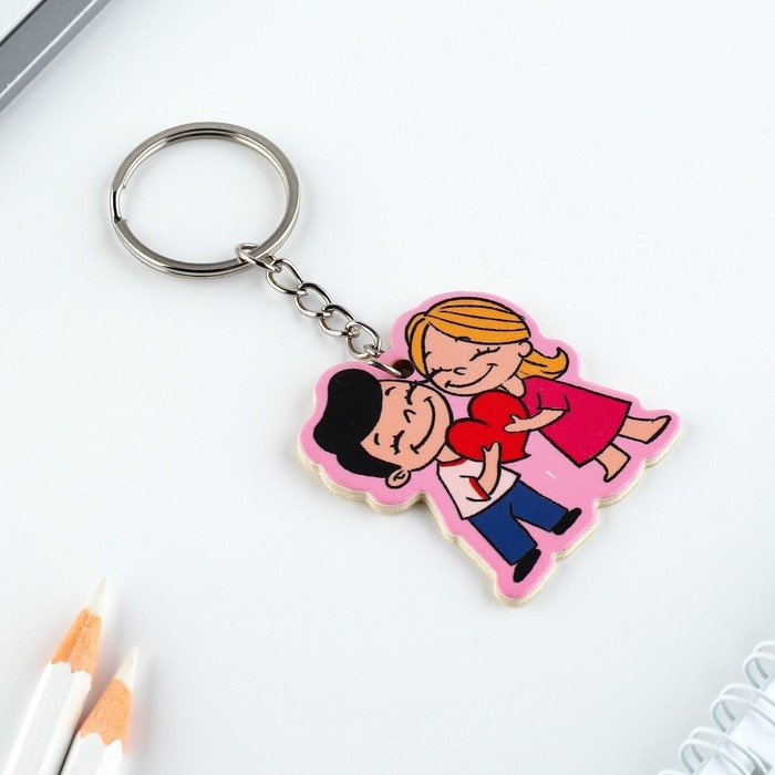 Брелок для ключей, значок, сувенир &laquo;Любовь -это ты&raquo;, набор, 6,8 х 10,5 см.