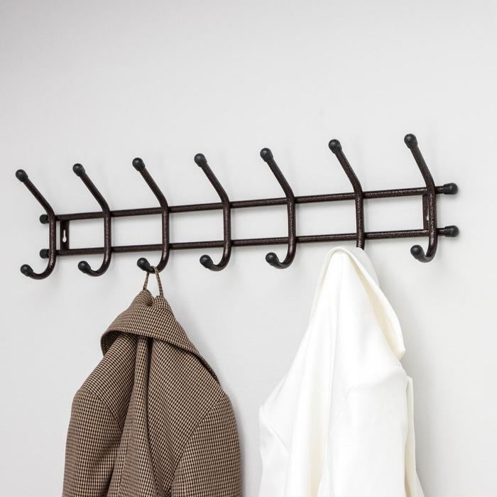 Вешалка настенная &laquo;Уют 7&raquo;, 7 крючков, цвет медный антик