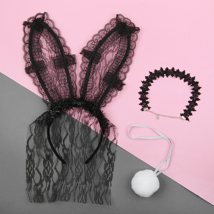 Карнавальный набор &laquo;Я твоя зайка&raquo;, ободок-ушки, чокер, хвостик