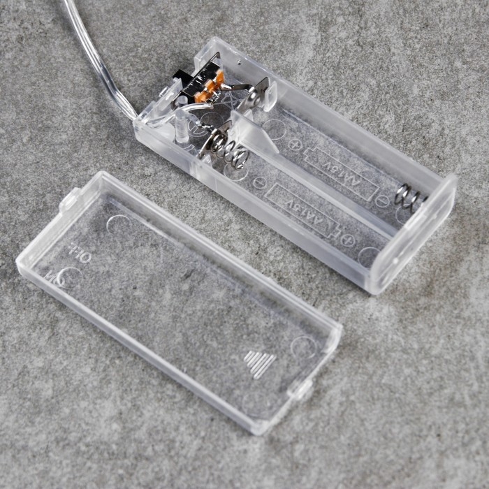 Гирлянда &laquo;Нить&raquo; 1.6 м с насадками &laquo;Шарики со звездой&raquo;, IP20, серебристая нить, 15 LED, батарейки ААх2 (нет в комплекте), свечение белое